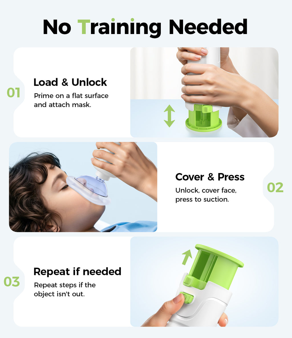 Mumany Automatic One-Button Anti Choking Device Airway Clear Pump for Adults & Kids (Green)