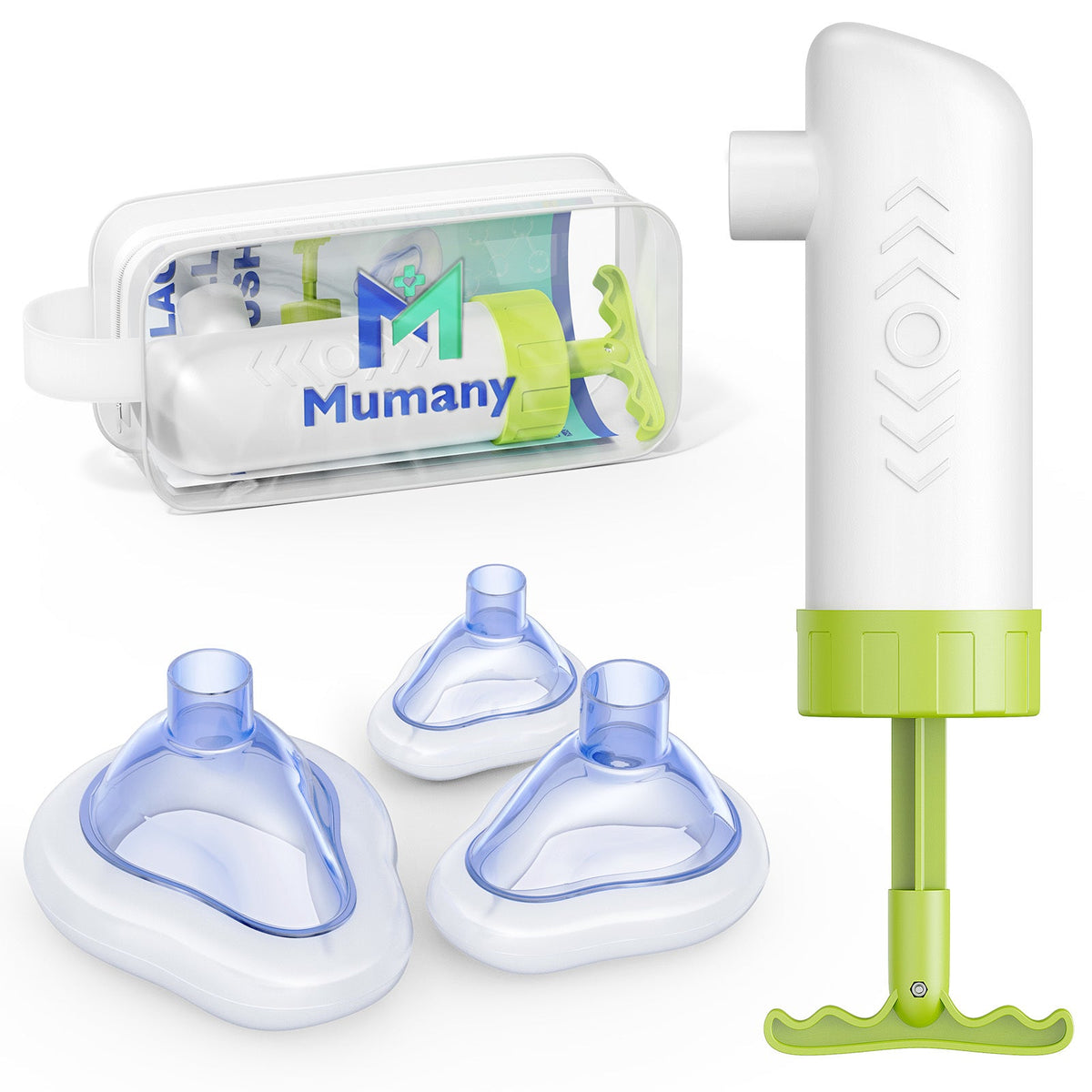 Mumany Manual Rescue Kit with storage pouch and three masks